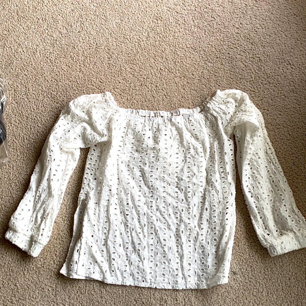 White off the shoulder lacey top